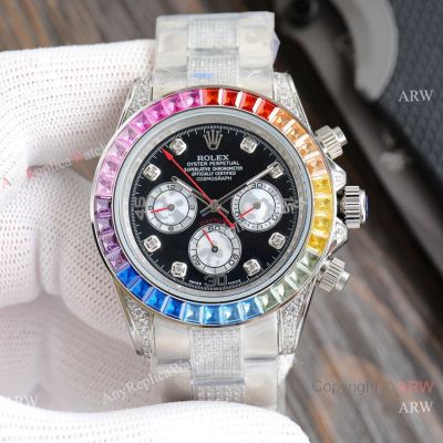Clone Rolex Cosmo Daytona rainbow Watch Center diamond Strap